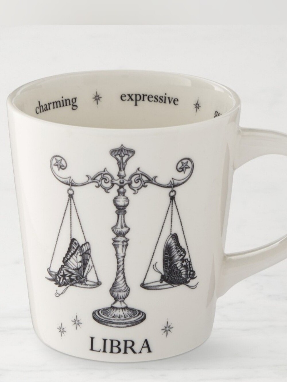 Williams Sonoma X Rory Dobner Zodiac LIBRA 20 oz Mug Scales Astrology Porcelain